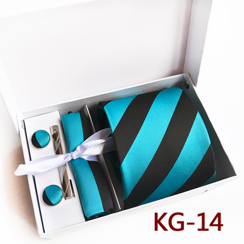 Stripe Neckties with Pocket Squares Casual Men Ties and Hanky Set Tie Clip Pocket Square and Cufflink Set Gift Box