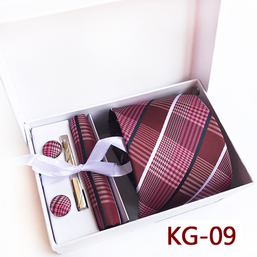 Stripe Neckties with Pocket Squares Casual Men Ties and Hanky Set Tie Clip Pocket Square and Cufflink Set Gift Box