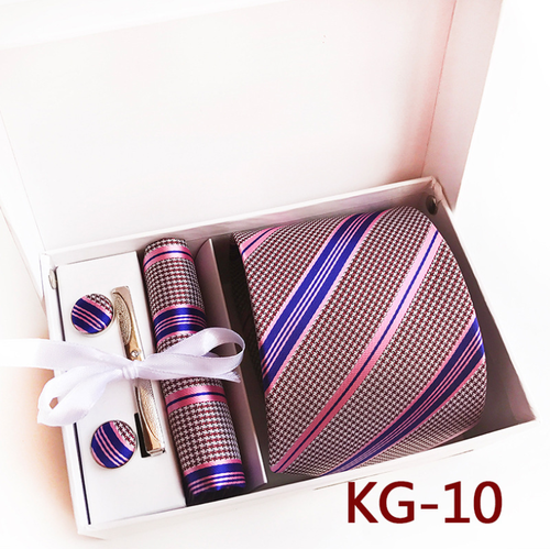 Stripe Neckties with Pocket Squares Casual Men Ties and Hanky Set Tie Clip Pocket Square and Cufflink Set Gift Box