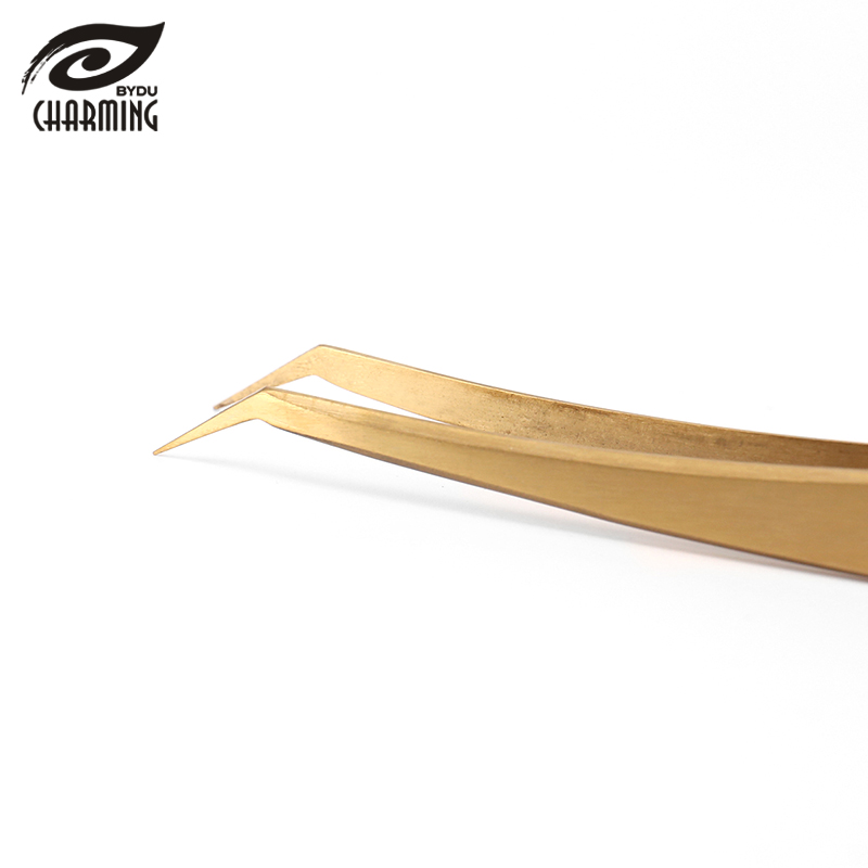 False Eyelash Extension Tweezers Rose Gold Eyebrow, Eyelash Stainless Steel Professional 20pieces/box Pointed