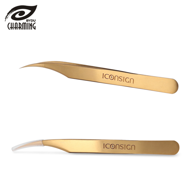 False Eyelash Extension Tweezers Rose Gold Eyebrow, Eyelash Stainless Steel Professional 20pieces/box Pointed