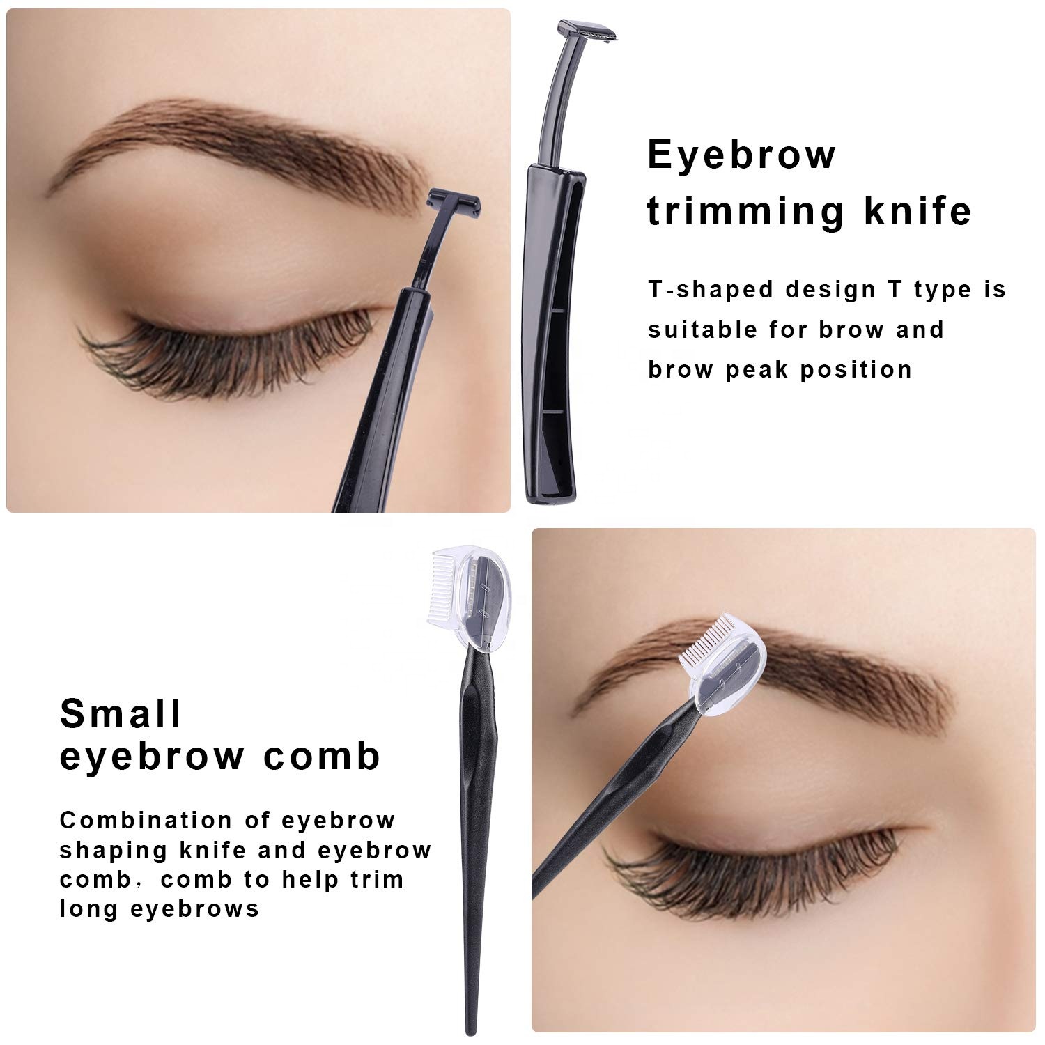 5 in 1 Eyebrow Tweezers Scissors Razors Set Eyebrow Trimmer Shaver Shaper Spoolie Brows Brushes Eyebrow Grooming Kit