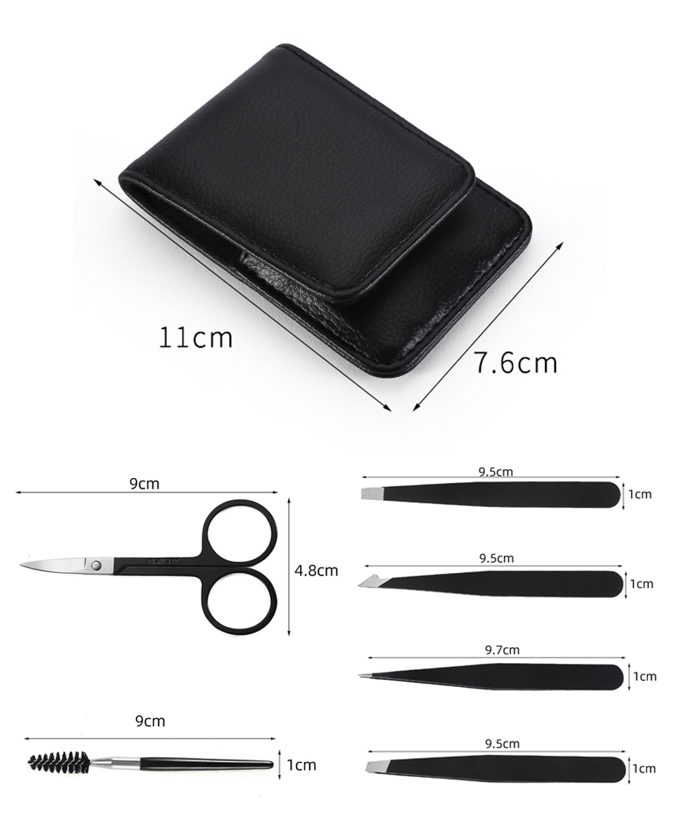 6pcs Stainless Steel Professional Beauty Lash Brush Eyebrow Tweezer Trimmer In Stock