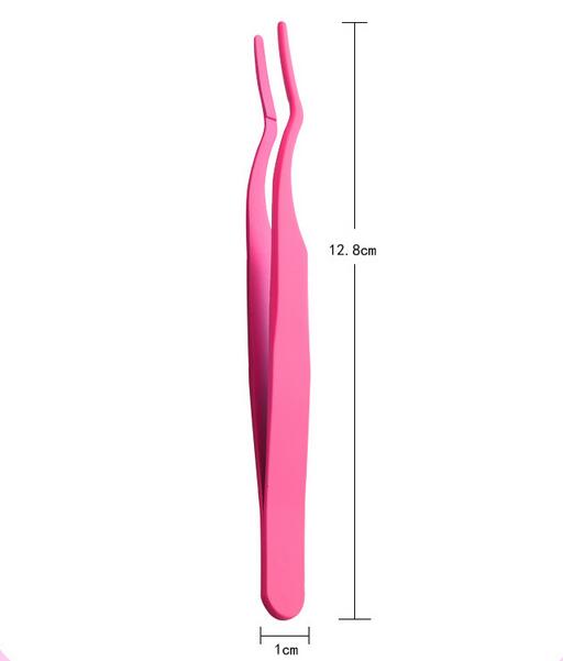   Private Label Stainless Steel Eyelash Eyebrow Applicator Tweezers