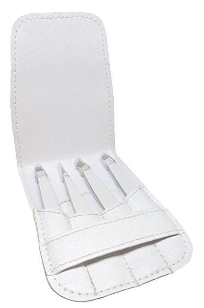 Professional And Personal Use Eyebrow Tweezers Set With Traveling Case Straight Slanted Eyebrow Tweezers
