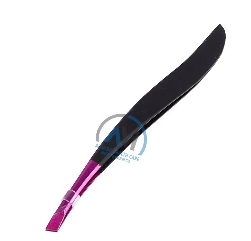stainless steel tweezers oblique mouth repair eyebrow clip