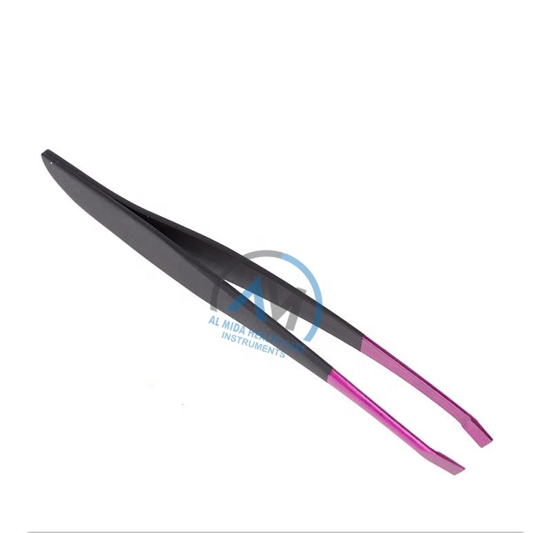 stainless steel tweezers oblique mouth repair eyebrow clip
