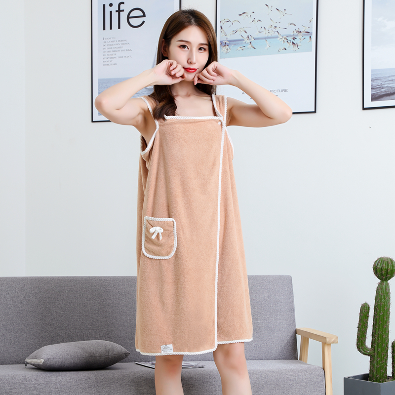 Sexy Magic Microfiber women Bath dress wearable 80*135cm Bathrobe towel with Belt for Beach Use towel