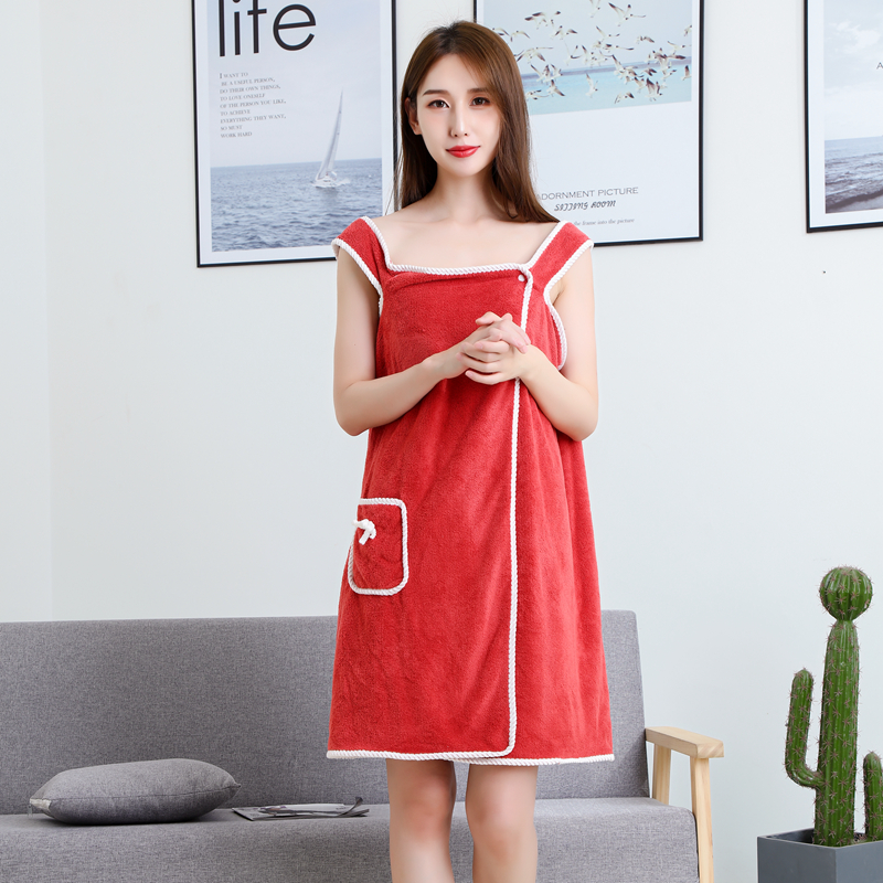 Sexy Magic Microfiber women Bath dress wearable 80*135cm Bathrobe towel with Belt for Beach Use towel