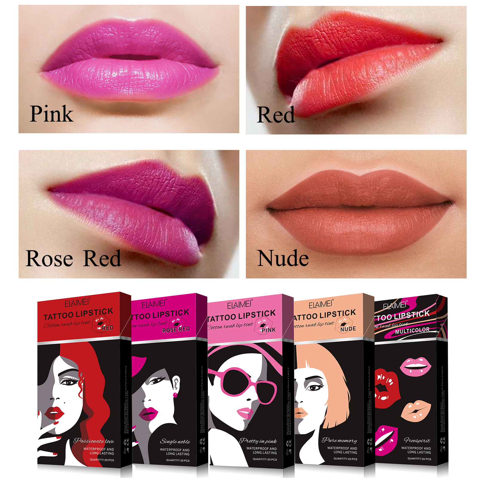 Cotton Swab Lip Gloss Matte Creative Lip Gloss Disposable Lipstick