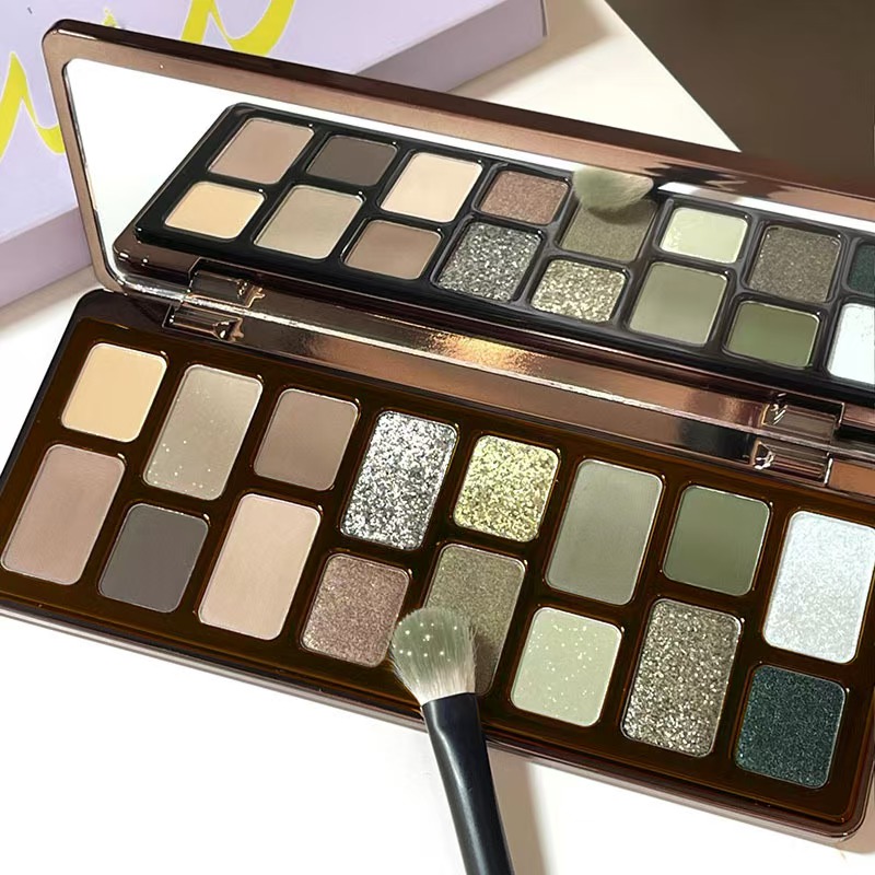 16 Colors Green Matte Eye Shadow Palette