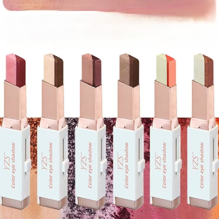 6 Colors Velvet Gradual Change Double Color Eye Shadow Stick