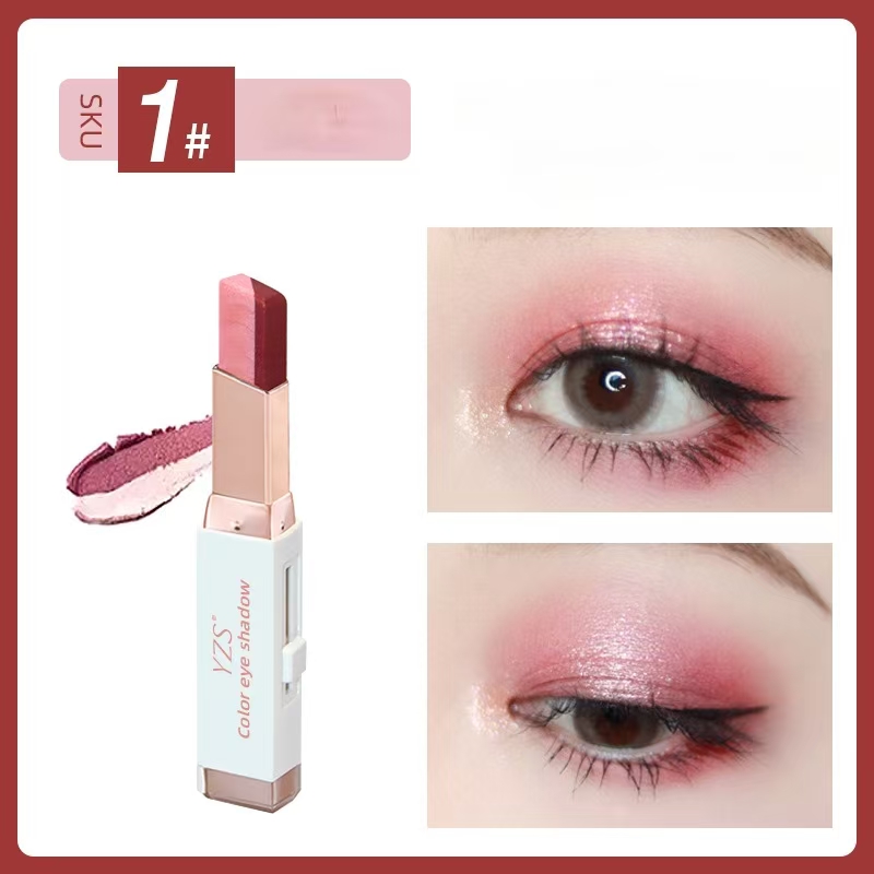 6 Colors Velvet Gradual Change Double Color Eye Shadow Stick