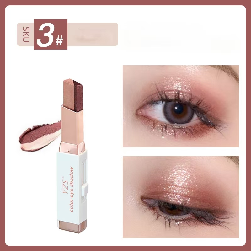 6 Colors Velvet Gradual Change Double Color Eye Shadow Stick