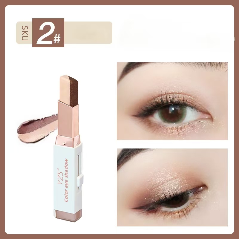 6 Colors Velvet Gradual Change Double Color Eye Shadow Stick