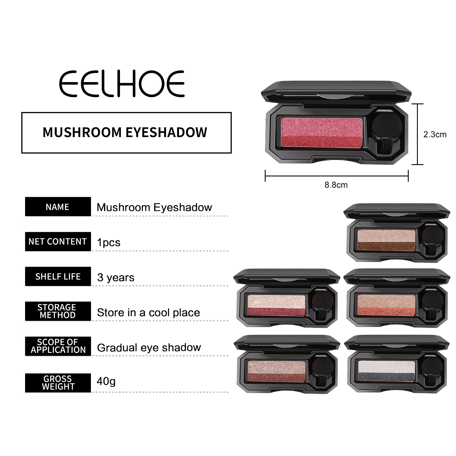 Six-color Eyeshadow Palette Net Red Live Earth Color Pearly Matte Glitter Eyeshadow Palette Shiny Eye Shadow