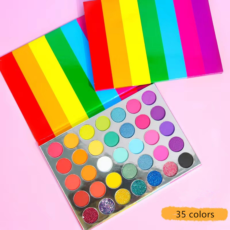 Eye Makeup Eyeshadow Pallet 35 Colors Glitter Waterproof Rainbow Eyeshadow Palette 