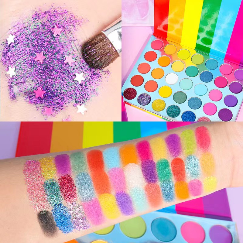 Eye Makeup Eyeshadow Pallet 35 Colors Glitter Waterproof Rainbow Eyeshadow Palette 