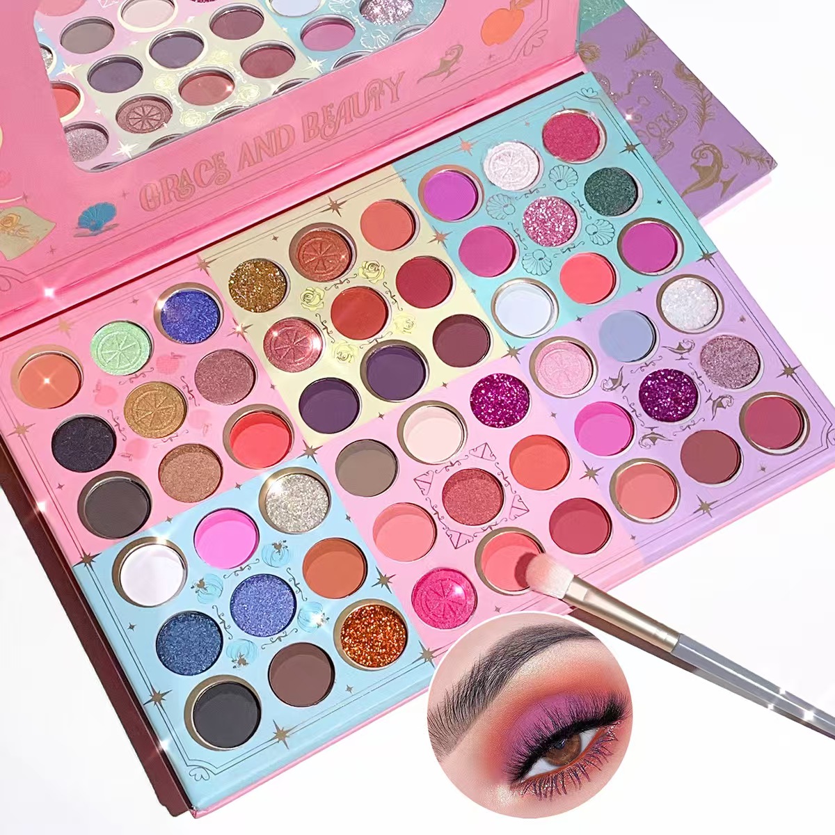 54 Color Eye Shadow Pearl Matte Glitter Sequins Makeup Colorful Eye Shadow Palette