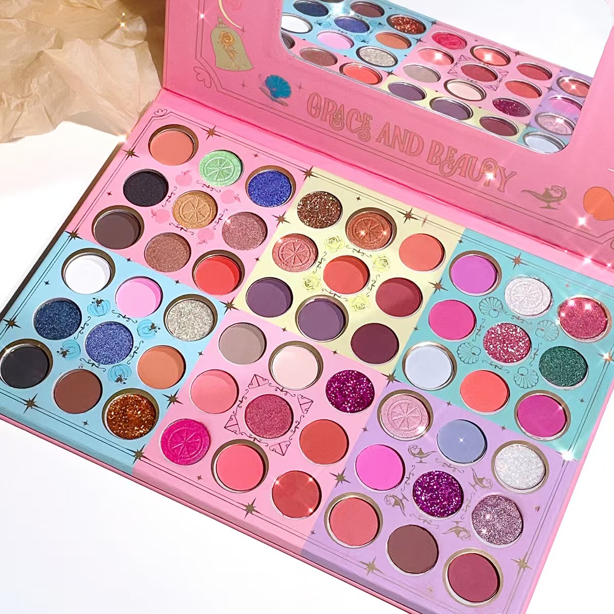 54 Color Eye Shadow Pearl Matte Glitter Sequins Makeup Colorful Eye Shadow Palette