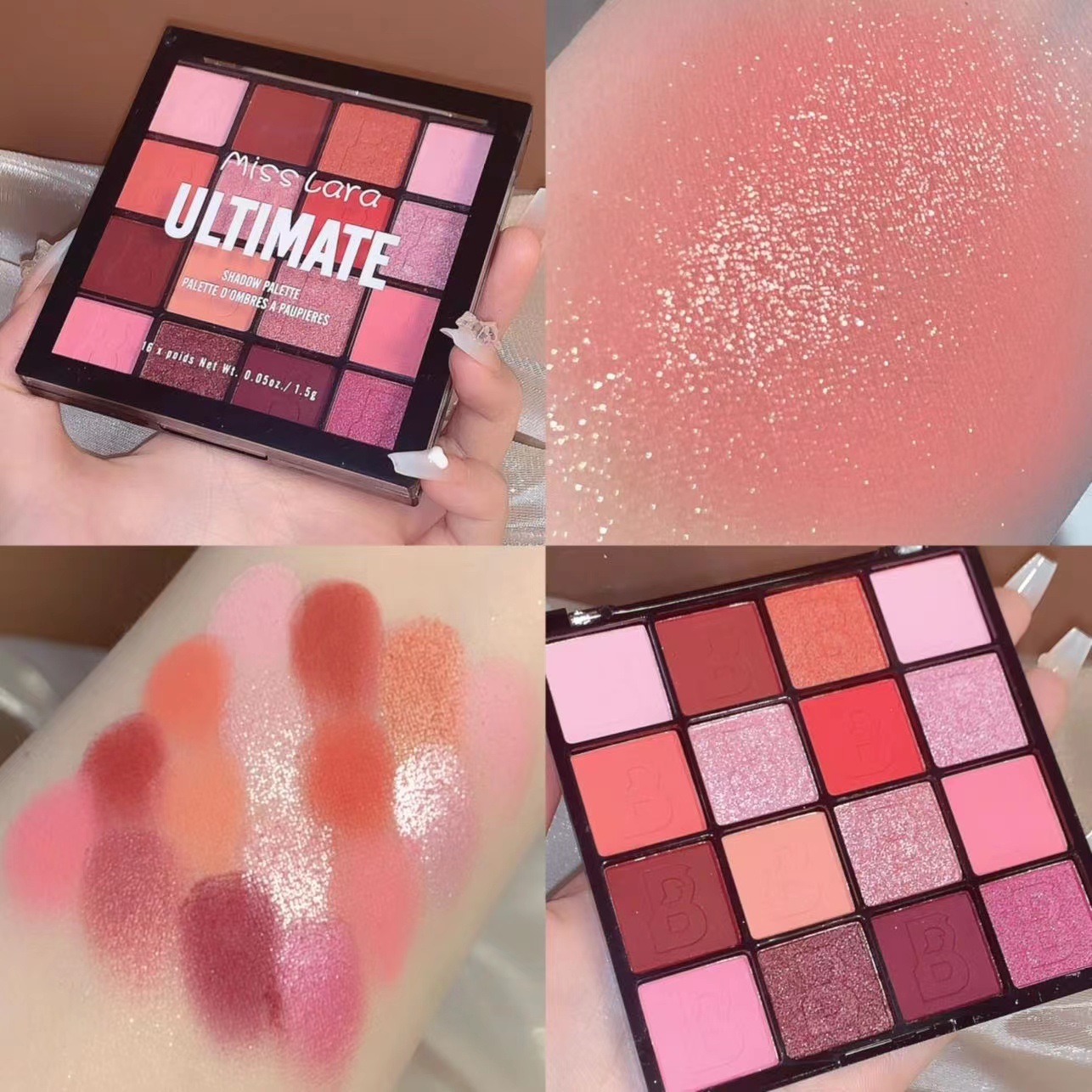 Matte & Sparkle Candy Colored Eyeshadow Palette (16 Colors)