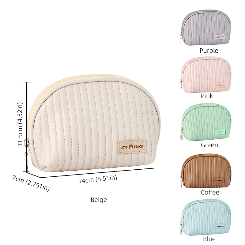 Makeup Cosmetic Bags Zipper Travel Beauty Cosmetic Case Pu Purse Makeup Bag