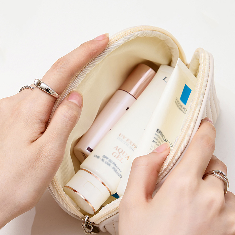 Makeup Cosmetic Bags Zipper Travel Beauty Cosmetic Case Pu Purse Makeup Bag