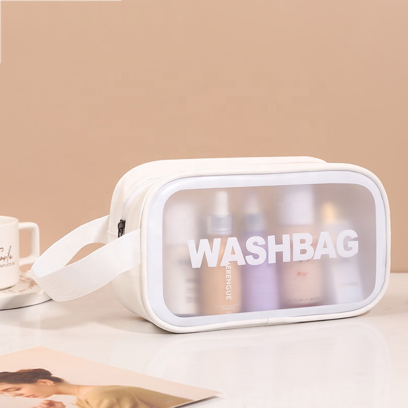 Travel Transparent TPU Cosmetic Bags Women Clear Zipper Makeup Bags Organizer Make Up Tote Handbags 