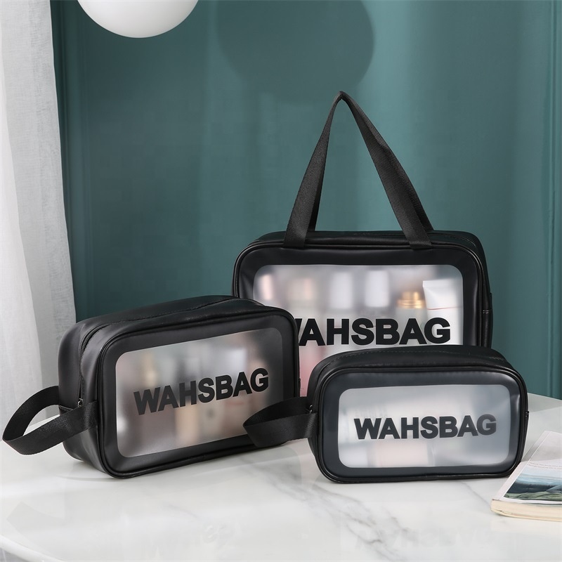 Travel Transparent TPU Cosmetic Bags Women Clear Zipper Makeup Bags Organizer Make Up Tote Handbags 