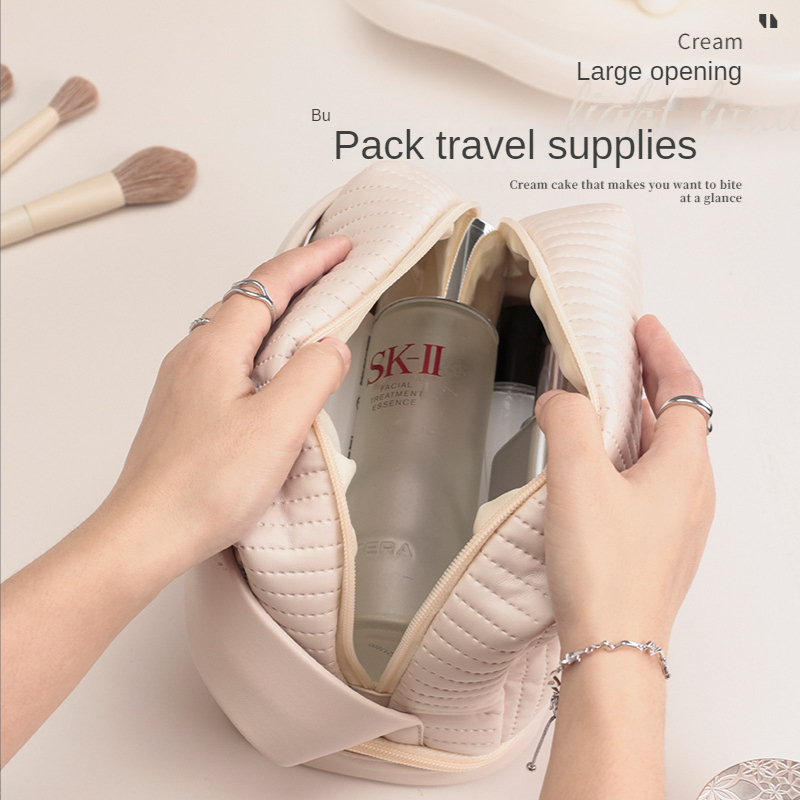 Fashion Style Women Cosmetic Bag Organizer Beauty Case PU Leather Zipper Durable Travel Make Up Bag