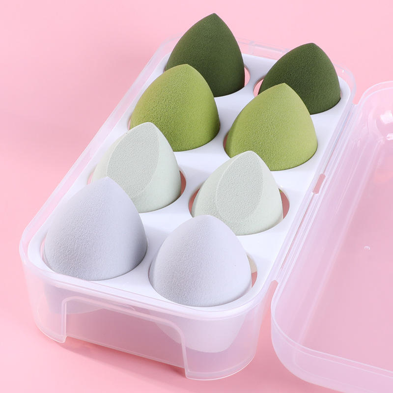 8pcs Bundle Make Up Sponge Cosmetic Puff Tools Holder Cleaner Blender Beauty Soft Make Up Sponge