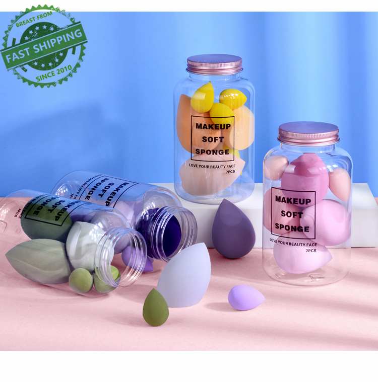7Pcs/ Set Makeup Sponge Set Face Beauty Cosmetic Powder Puff For Foundation Cream Concealer Make Up Blender Tools