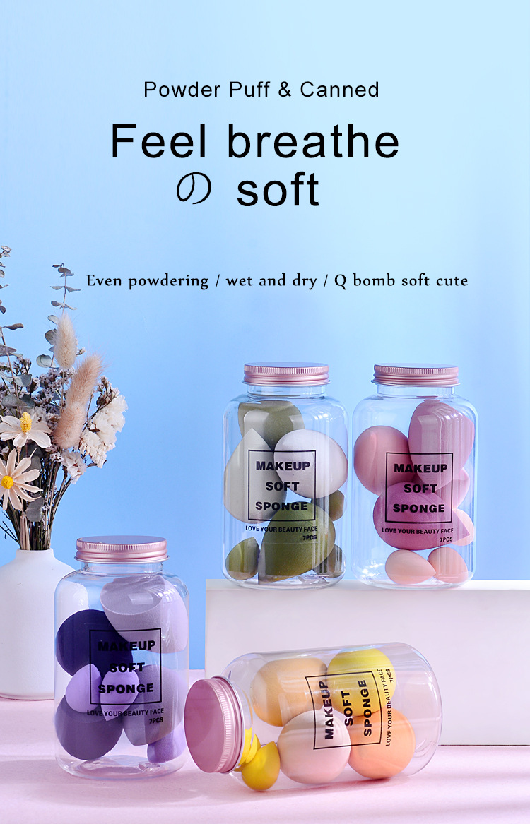 7Pcs/ Set Makeup Sponge Set Face Beauty Cosmetic Powder Puff For Foundation Cream Concealer Make Up Blender Tools