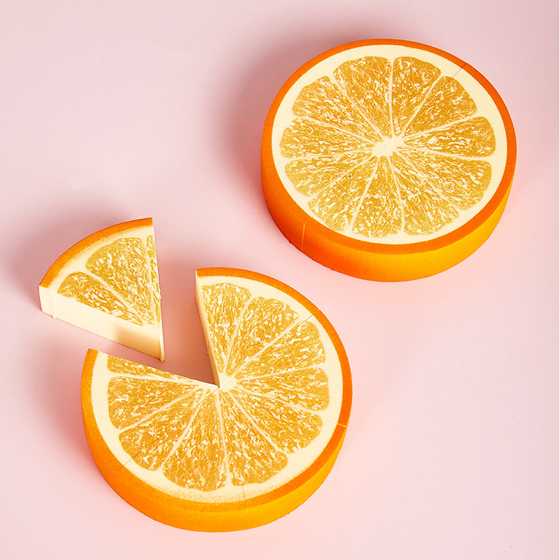 Orange Flat Round 6 Cut Powder Puff Makeup Sponges