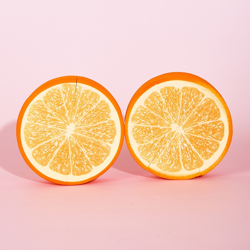 Orange Flat Round 6 Cut Powder Puff Makeup Sponges