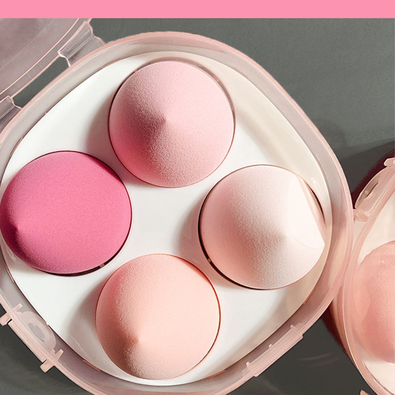 4 Pcs Cosmetics Cute Bear Makeup Sponge Box Latex Free Foundation Sponge Blender With Packaging Box