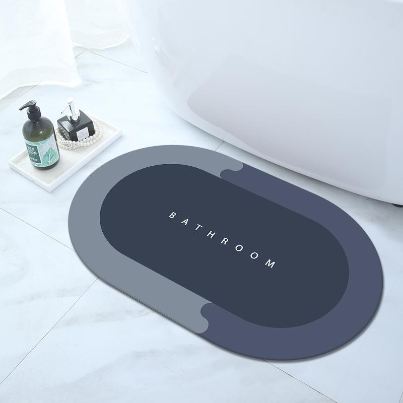 Super Absorbent Bath Mat Quick Drying Bathroom Rug Non-Slip Entrance Doormat Toilet Carpet Bathroom Mat