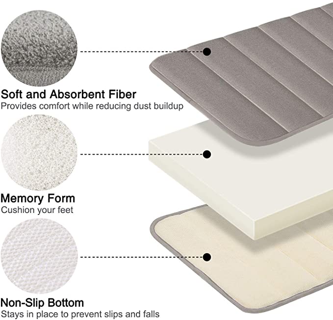 Bath Soft Microfiber Bathroom Rugs Non Slip Absorbent Bathroom Rug Carpet Rubber Backing Bath Mat
