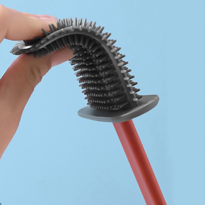Silicone Toilet Cleaning Kit with Soft Bristle Brush Silicone Toilet Brush and Holder Bathroom Toilet Brush