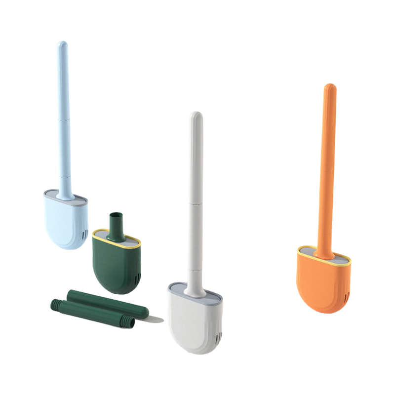 Eco Friendly Wall Mount Silicone Double Sided Toilet Brush And Holder Set Cleaner Brush Cleaning Toilet Brush 