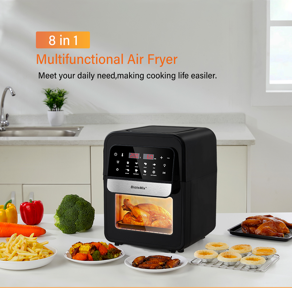 Multifunctional Biolomix New Design 7L Capacity Hot Countertop Tray Air Fryers Cooker Oven Smart With Digital Touch Cont