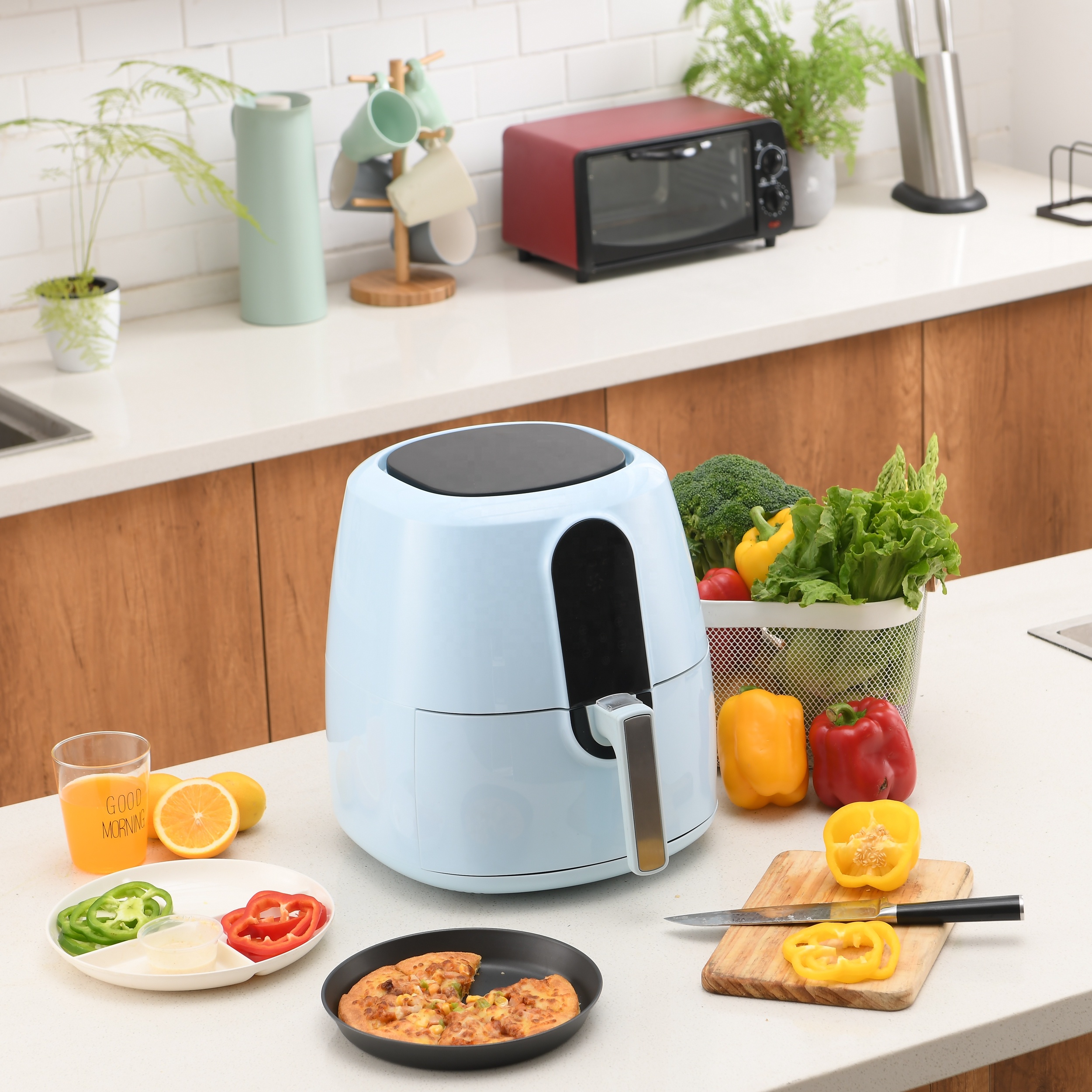 Household Digital No Oil 1800 Watt 5.2Liters Dishwasher Safe with non-stick Basket CB,GS,ETL,OEM, Air Fryer