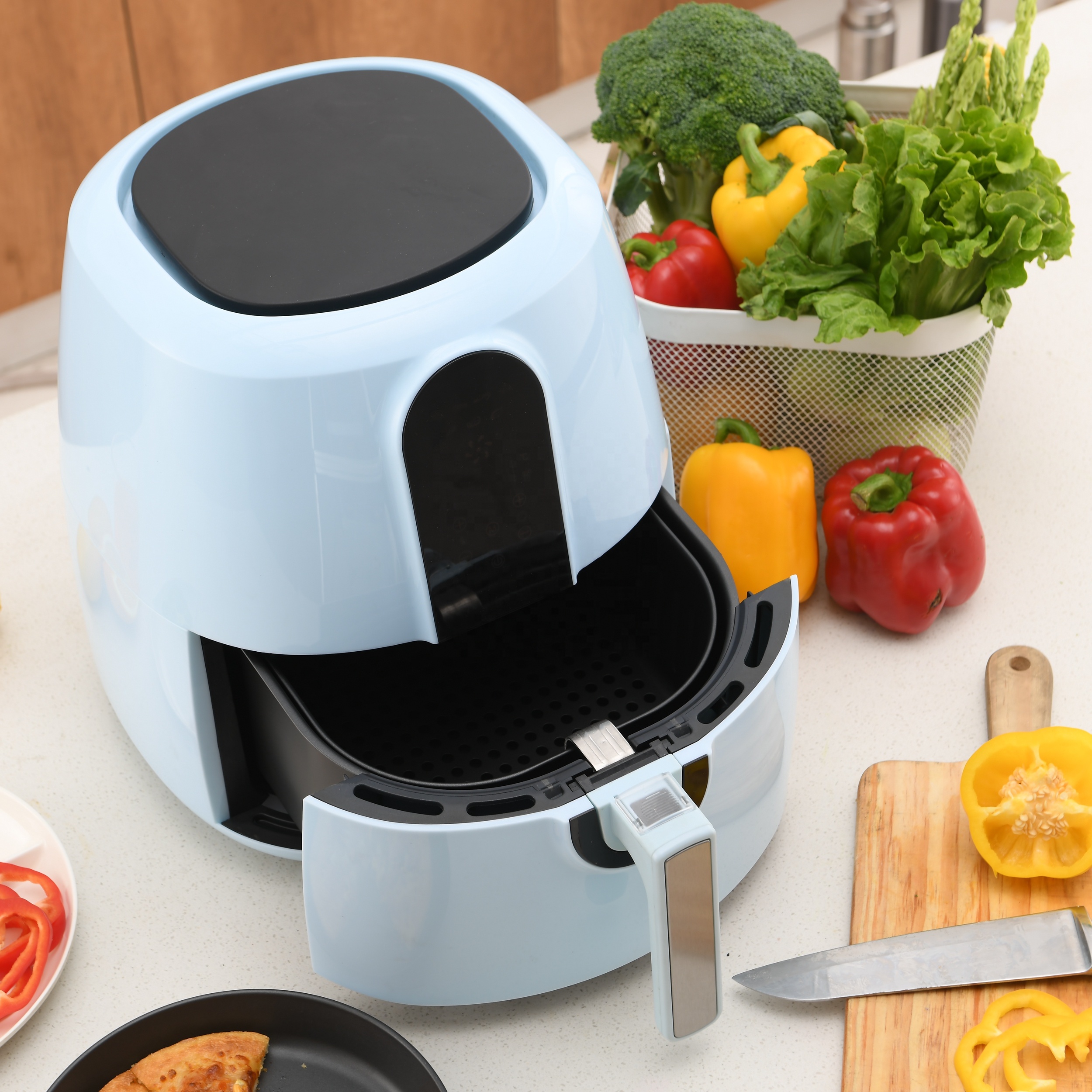 Household Digital No Oil 1800 Watt 5.2Liters Dishwasher Safe with non-stick Basket CB,GS,ETL,OEM, Air Fryer