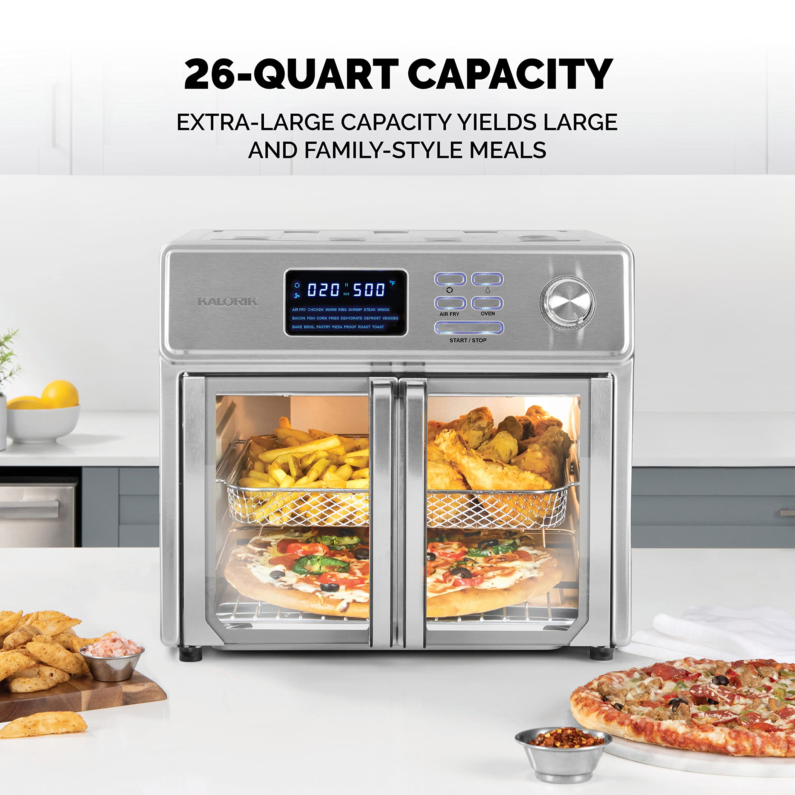 Digital Air Fryer Oven Countertop Toaster Oven & Air Fryer Combo-21 Presets up to 500 degrees