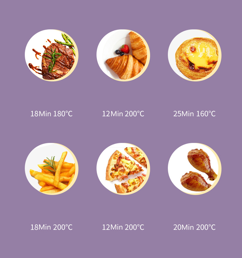 Epatom 8L 1400W Large Capacity 8 Litres No Oil Silver Crest Smart Touch Automatic Control Air Fryer