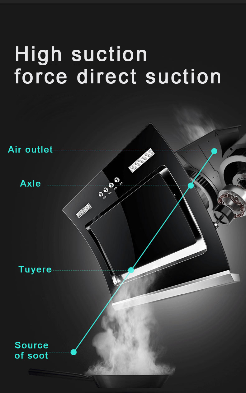 Large suction kitchen range hood side suction range hood high temperature automatic cleaning range hood
