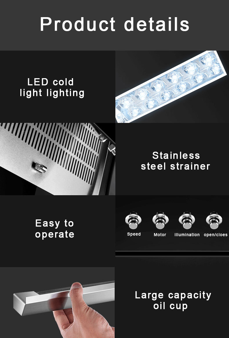 Large suction kitchen range hood side suction range hood high temperature automatic cleaning range hood