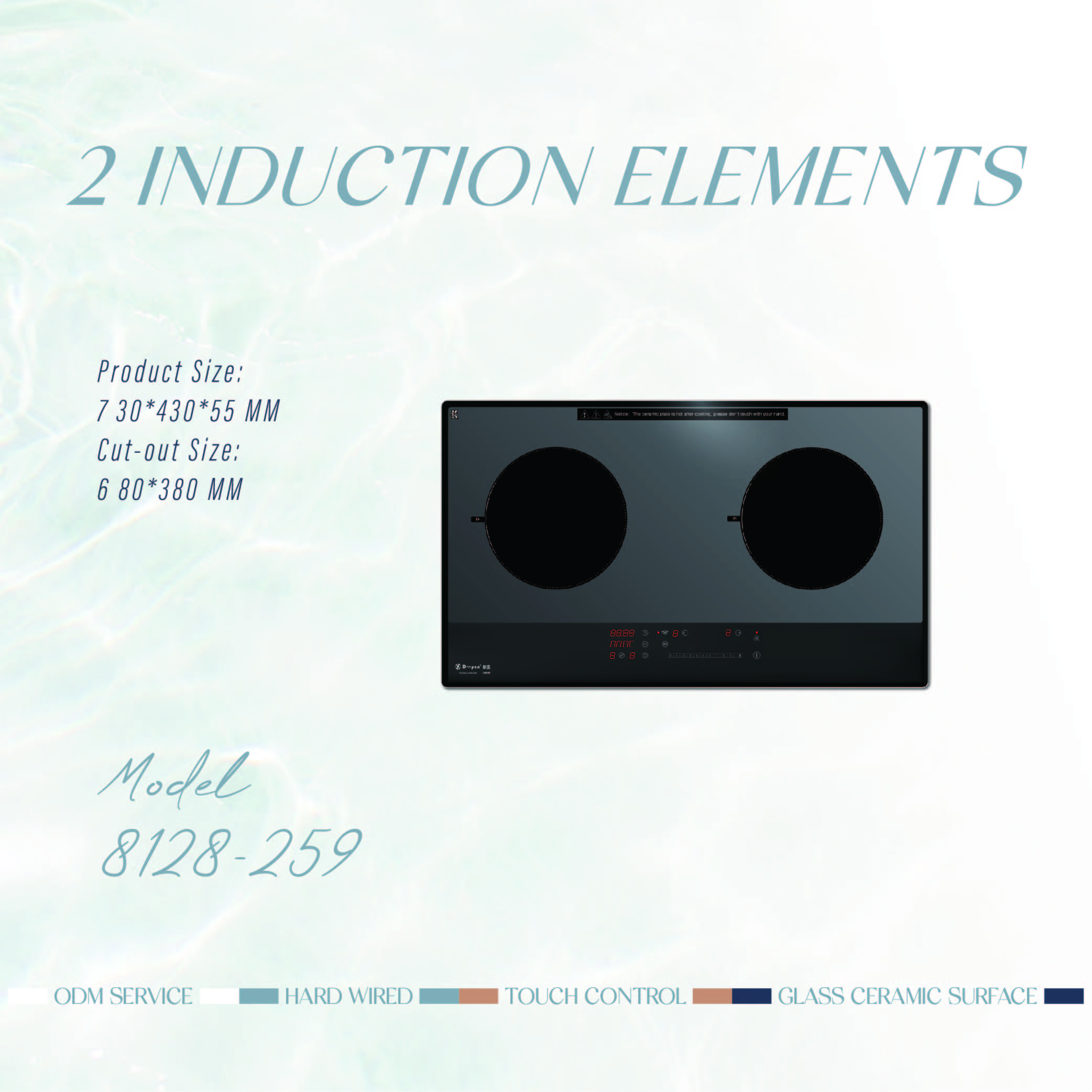 Tuya High Quality Smart Induction Cooktop 2 Burner with 9 Cooking Levels and Precise Temperature Control Each