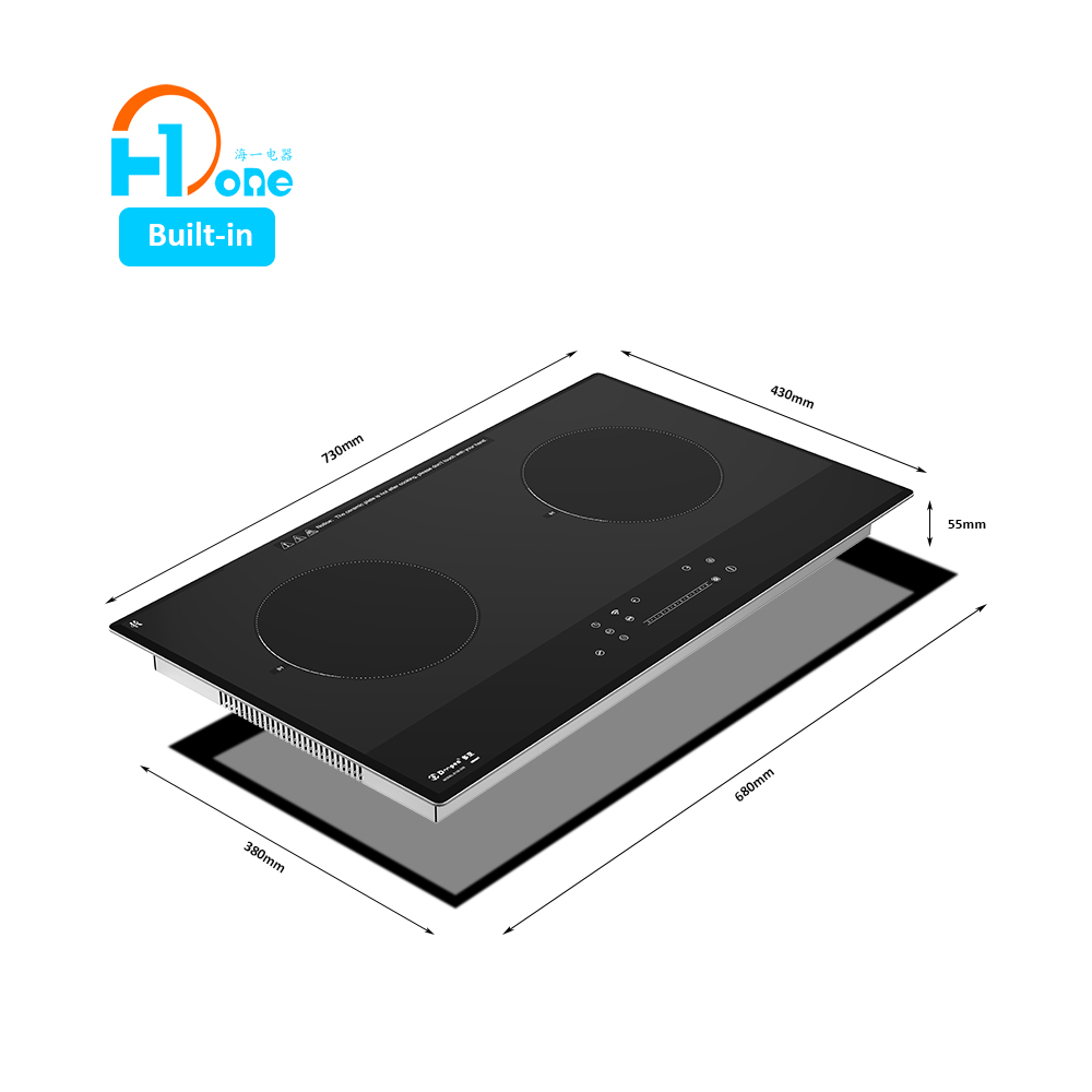 Doopen Electric Stove Intelligent Induction Cooktop 2 Burner with Smooth Surface in Black