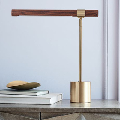 Nordic modern bedroom decorative desk lamp Hotel den luxury wood grain color desk lamp